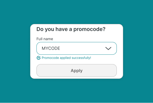 Apply YOUR  promo code